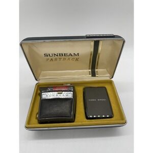 Vintage Sunbeam Fastback Electric Shaver‎ Razor Blade Brown w/ Box Works